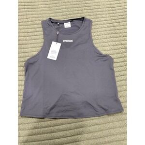 NWT Gymshark Euphoria Tank Vest Cross Open Back Lightweight Muscle Black Large